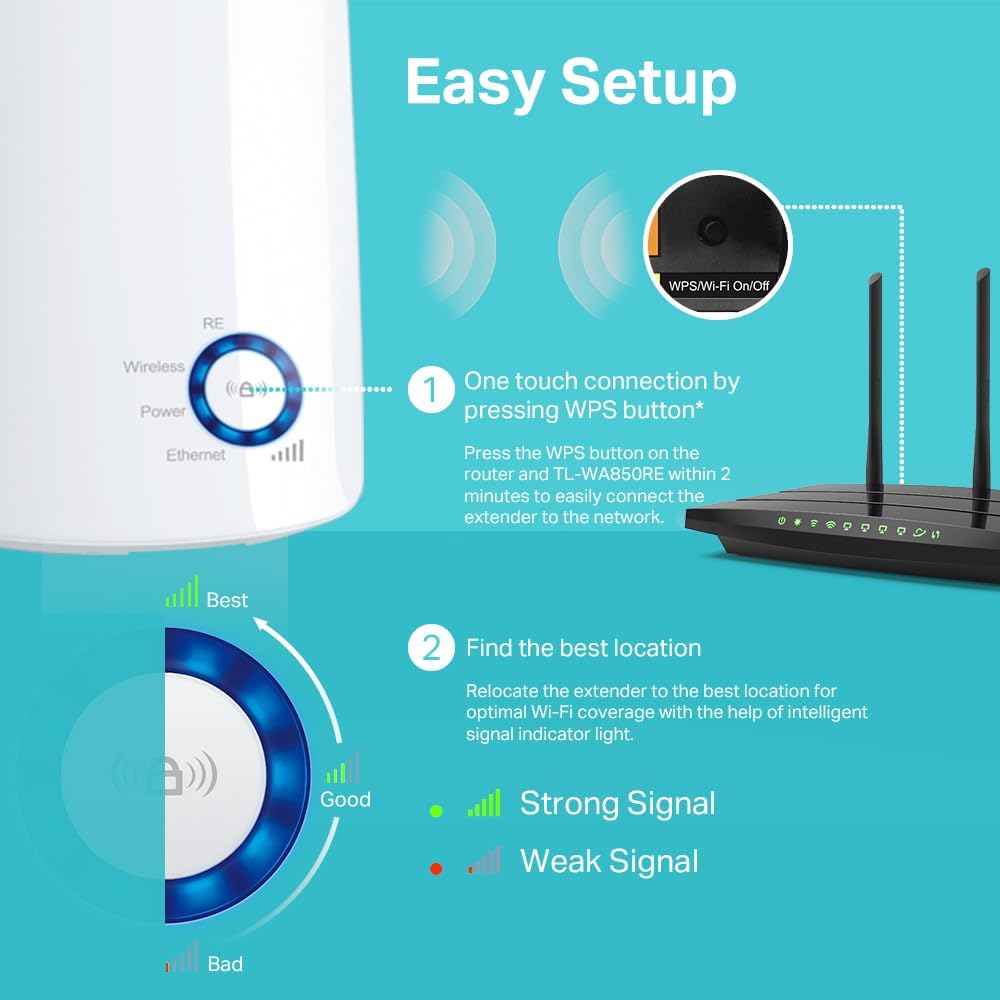 Repetidor Tp-Link Wireless Tl-Wa850Re 300Mbps Com Botao Wps Tpn0108, TP Link, Repetidores - Imagem 4