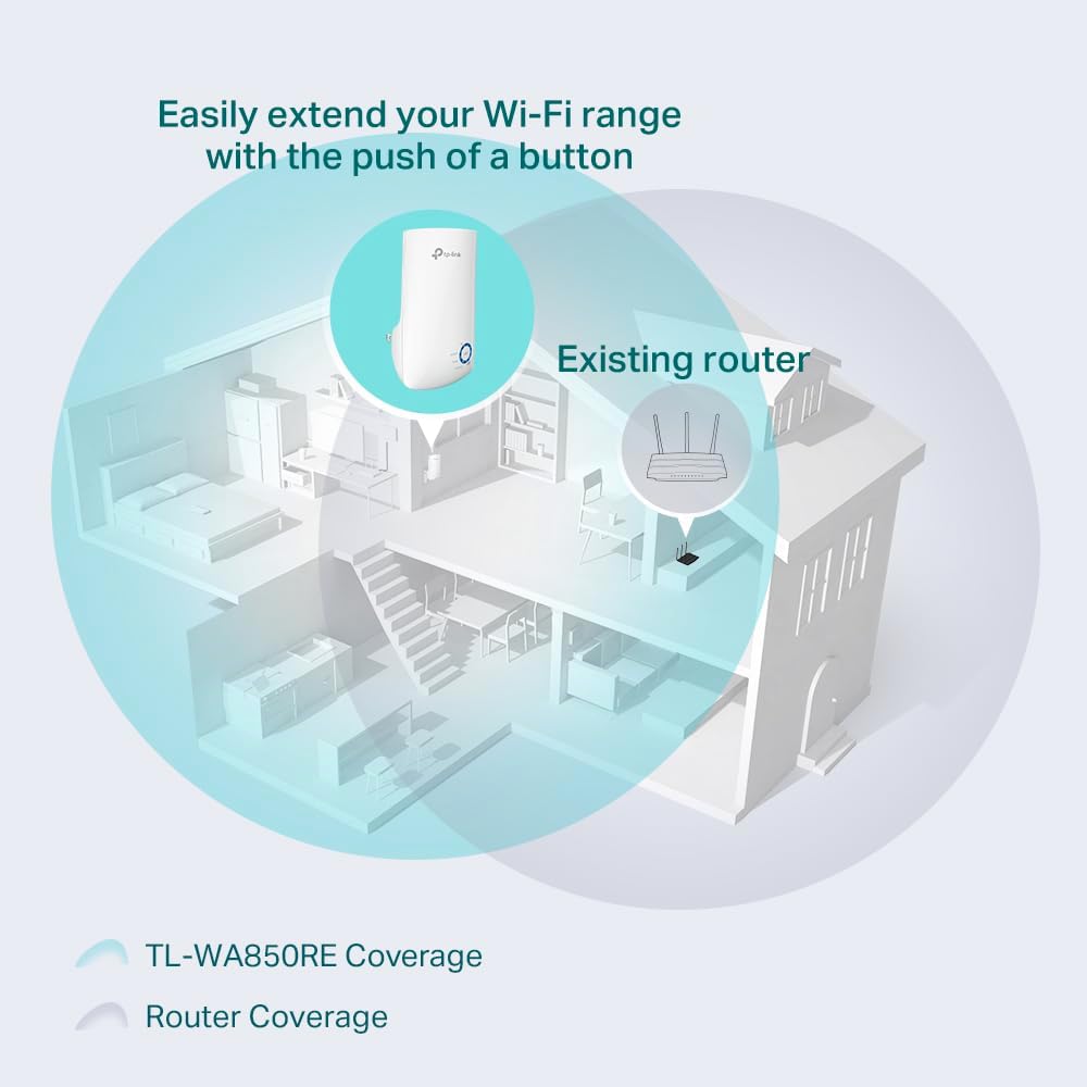 Repetidor Tp-Link Wireless Tl-Wa850Re 300Mbps Com Botao Wps Tpn0108, TP Link, Repetidores - Imagem 3