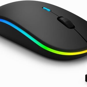 Mouse Sem Fio Recarregável Wireless Bluetooth Optico Led Rgb Colorido Ergonômico Usb 2.4 Ghz Notebook Computador Pc Desktop Linha Premium - Cores Sortidas