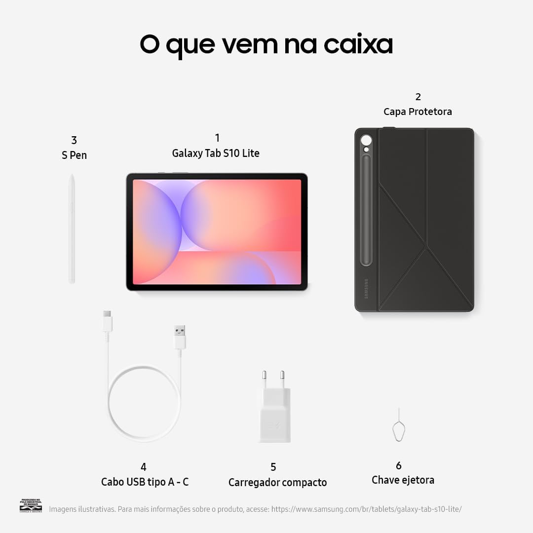 Galaxy Tab S10 Lite, 128GB, Tela 10.9", WIFI, Cinza - Imagem 10