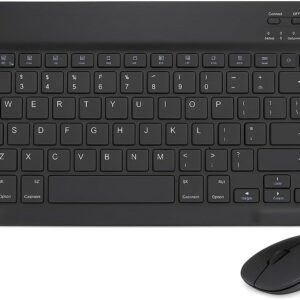 Combo Teclado e Mouse Bluetooth Ultrafino Sem Fio, Portátil e Recarregável E Teclado sem Fio - Compatível com Tablets Android, Celular, Smartphone, iPhone, iPad mini, Pro Air 10.2 10.9 11 12.9