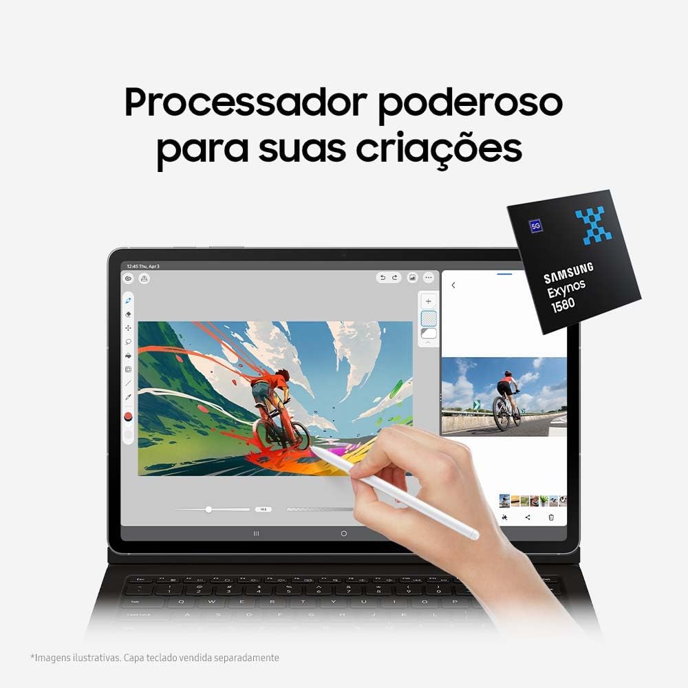 Tablet Samsung Galaxy Tab S10 FE, Cinza, 128GB, 8GB RAM, Tela Imersiva de 10.9" 90Hz, Camera Traseira de 13MP, Câmera Frontal de 12MP Ultra Wide, Wifi 6, IP68, Android 15 - Imagem 8