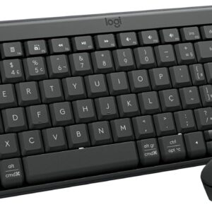 Combo Teclado e Mouse Sem Fio Logitech MK250 Bluetooth com Conectividade Rápida e Fácil, Design Compacto, Mouse Ambidestro, Layout ABNT2, Construção Durável, Compatível com PC e Mac - Grafite