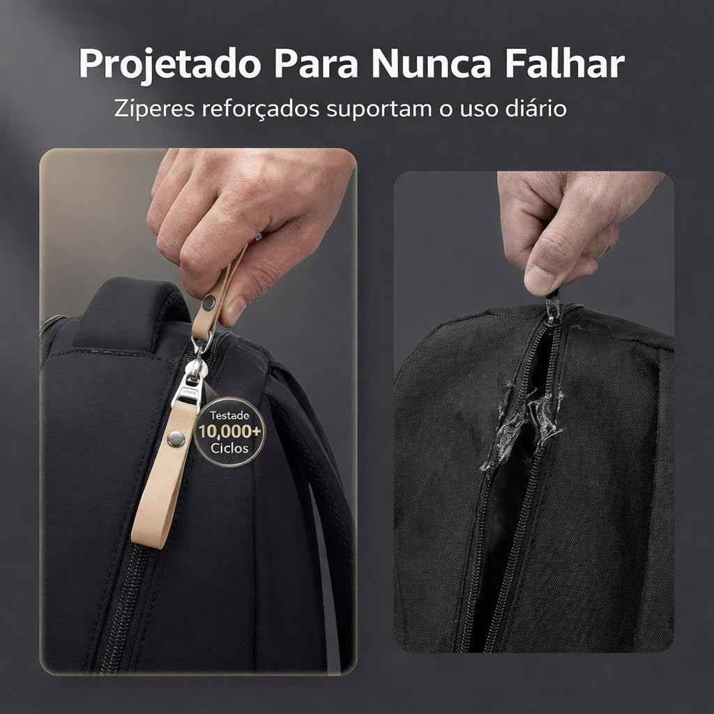 Mochila Masculina Feminina Grande para Notebook 15.6”, Trabalho, Viagem, Escola, Reforçada e Resistente – Mochila Escolar, Mochila Reforçada - Imagem 5