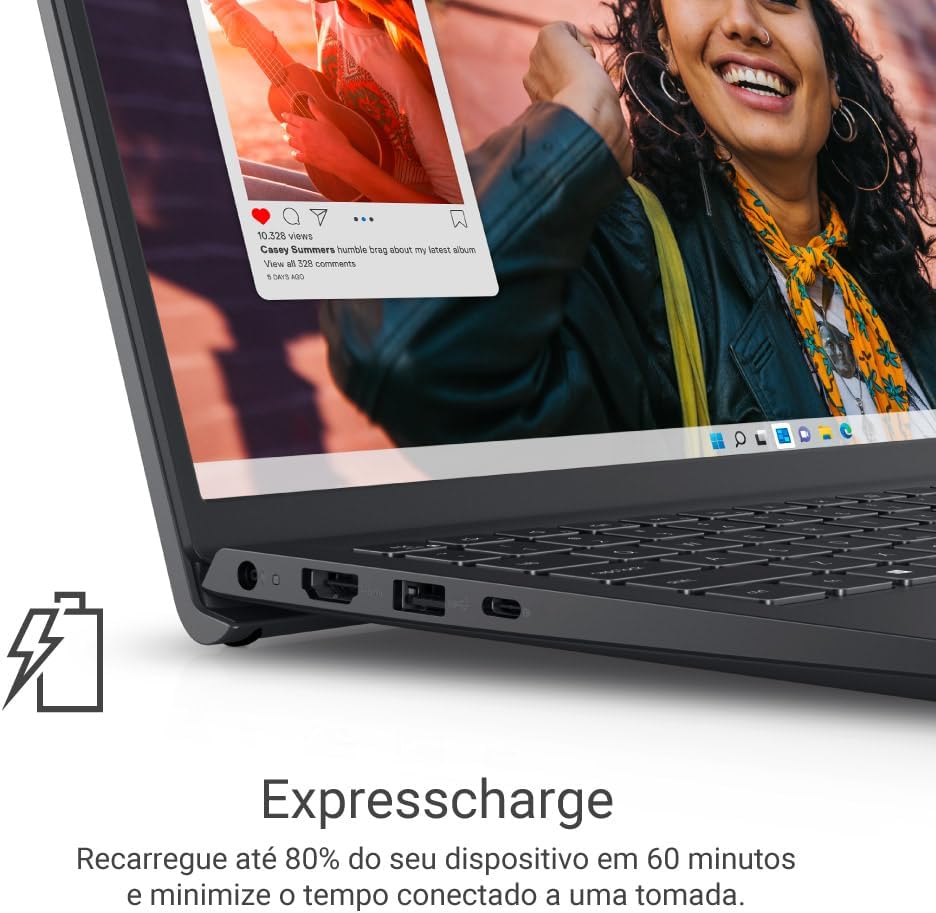Notebook Dell Inspiron I15-I1300-A30P 15.6" Full HD 13ª Gen Intel Core i5 8GB 512GB SSD Win 11 Preto Carbono - Imagem 3