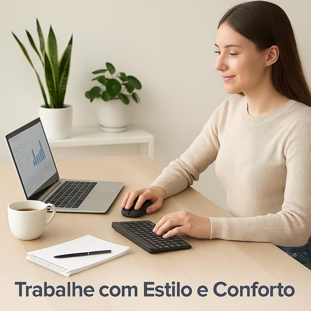 Combo Teclado e Mouse Bluetooth Ultrafino Sem Fio, Portátil e Recarregável E Teclado sem Fio - Compatível com Tablets Android, Celular, Smartphone, iPhone, iPad mini, Pro Air 10.2 10.9 11 12.9 - Imagem 2