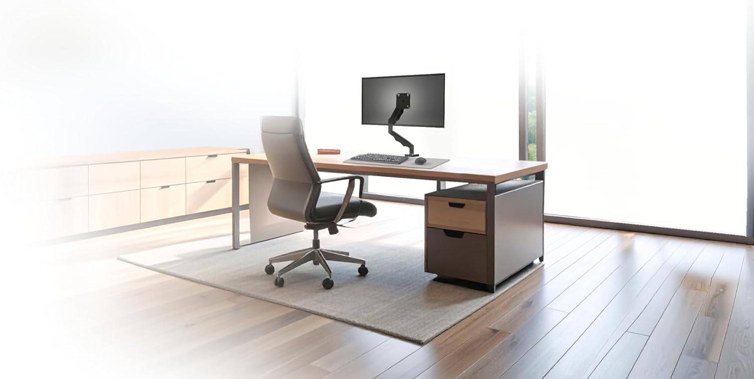 ELG, F80N, Suporte Articulado de Mesa, Pistão a Gás, Design Compacto e Retrátil, Ergonômico, Monitores 17'' a 35'', 2kg a 9kg, Preto - Imagem 7