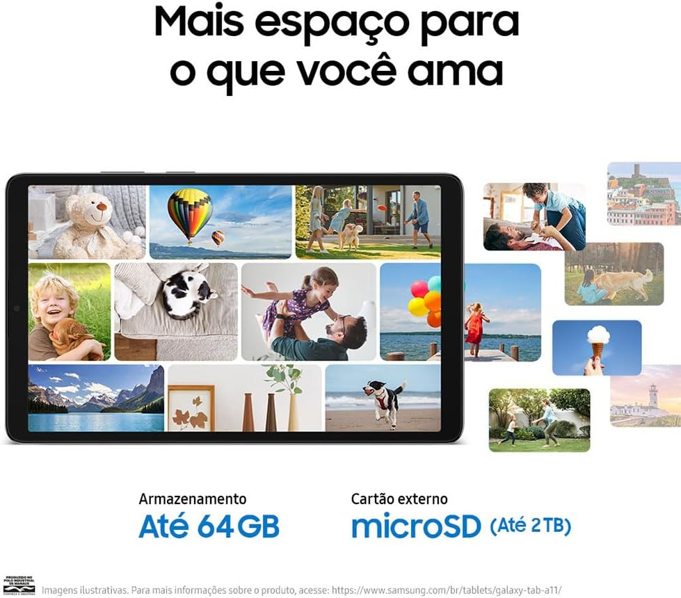 Tablet Samsung Galaxy TAB A11, 64GB, 4GB RAM, Tela de 8.7", Bateria 5.100mAh, Câmera frontal 5MP, Câmera traseira 8MP, WiFi, Android 15 - Imagem 5