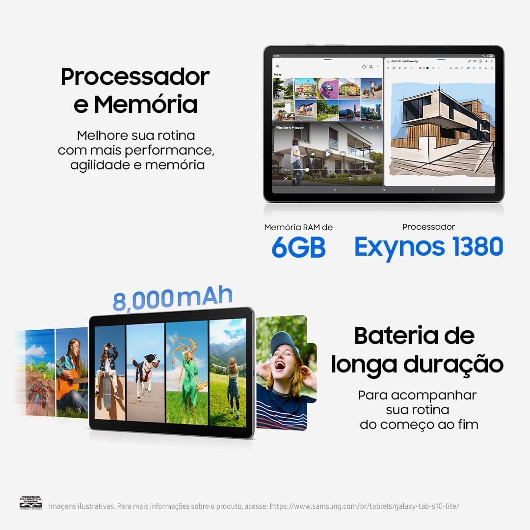 Galaxy Tab S10 Lite, 128GB, Tela 10.9", WIFI, Cinza - Imagem 8