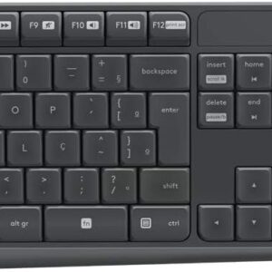 Combo Teclado e Mouse sem fio Logitech MK235 com Conexão USB, Pilhas Inclusas e Layout ABNT2