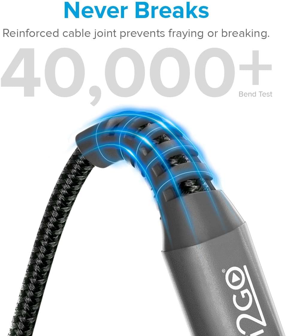 Cabo USB-C I2GO 2m 2,4A Nylon Trançado Chumbo - I2GO PRO - Imagem 2
