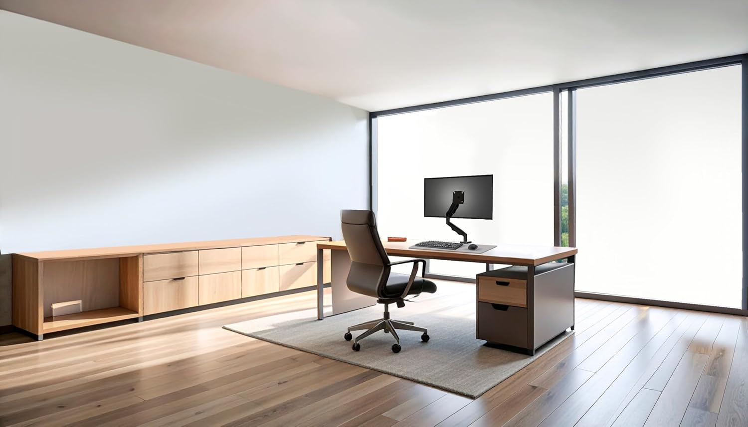 ELG, F80N, Suporte Articulado de Mesa, Pistão a Gás, Design Compacto e Retrátil, Ergonômico, Monitores 17'' a 35'', 2kg a 9kg, Preto - Imagem 8