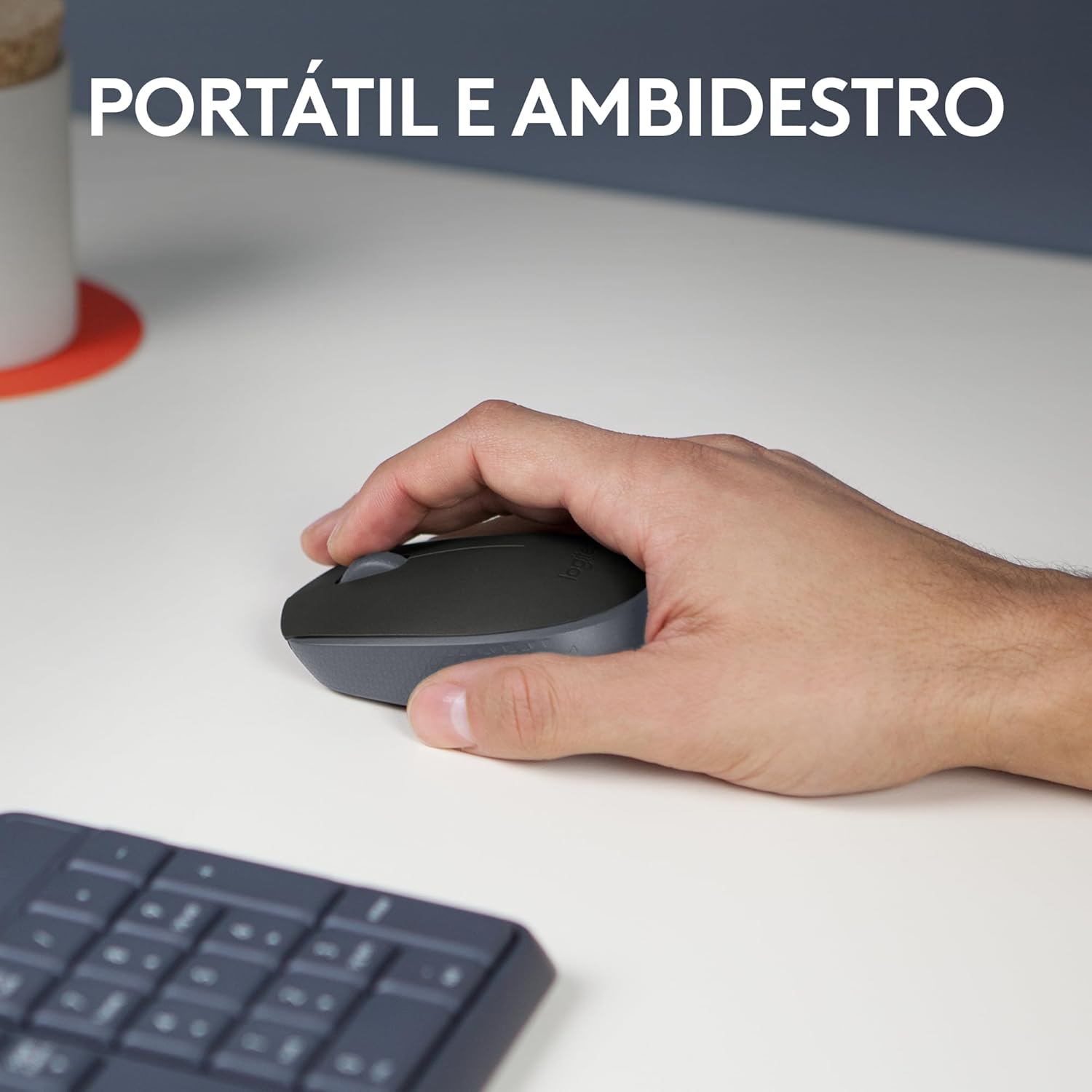 Mouse sem fio Logitech M170 com Design Ambidestro Compacto, Conexão USB e Pilha Inclusa - Preto - Imagem 3