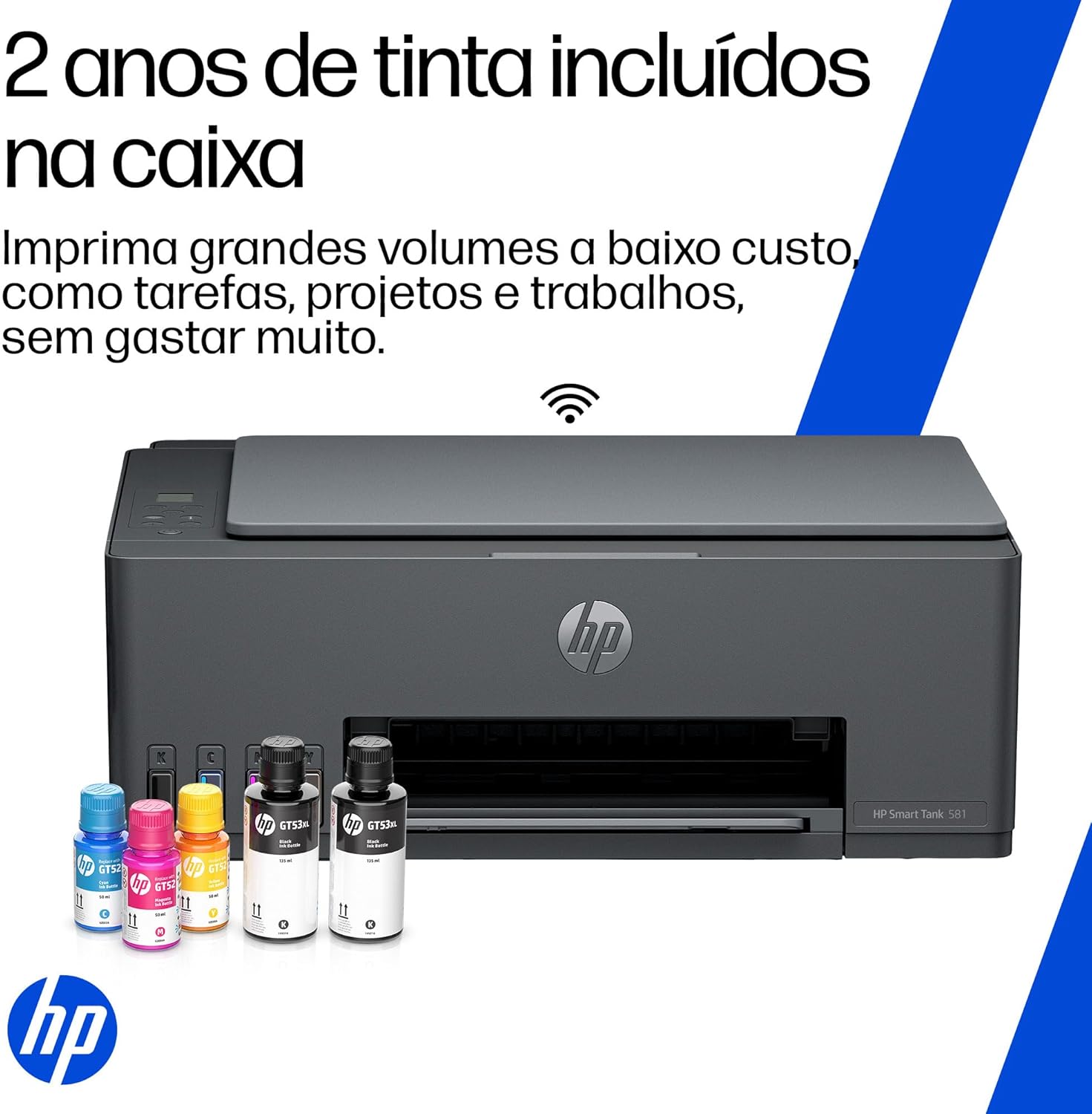 Impressora Multifuncional HP Smart Tank 581 Tanque de Tinta Colorida Wi-Fi, USB - Alta Economia -Copiadora e Scanner (4A8D5A) - Imagem 8