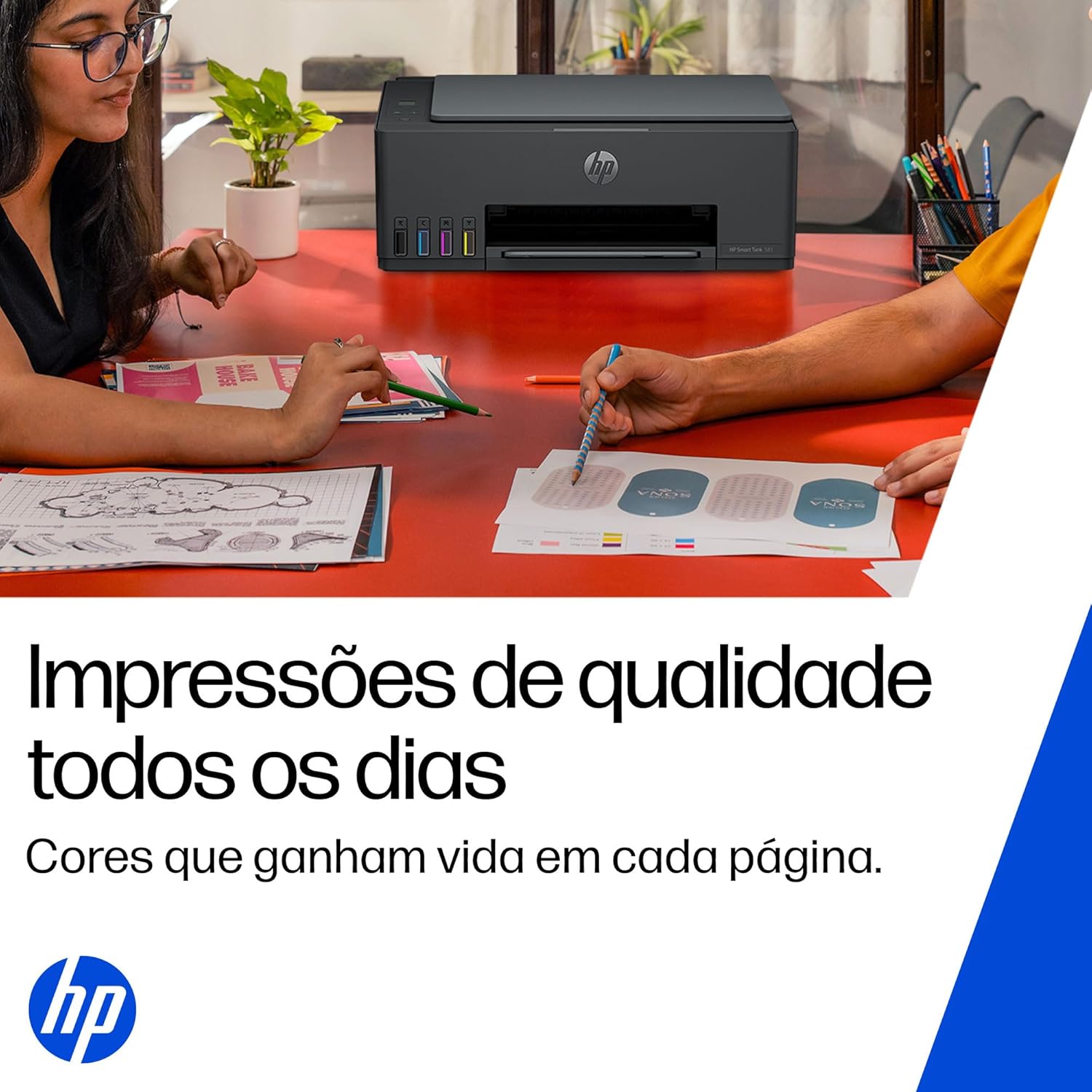Impressora Multifuncional HP Smart Tank 581 Tanque de Tinta Colorida Wi-Fi, USB - Alta Economia -Copiadora e Scanner (4A8D5A) - Imagem 10