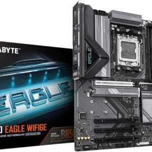 GIGABYTE Placa-mãe B850 Eagle WIFI6E AMD AM5 LGA 1718, ATX, DDR5, 3X M.2, PCIe 5.0, USB-C, WIFI6E, LAN 1GbE, EZ-Latch, Garantia de 5 anos