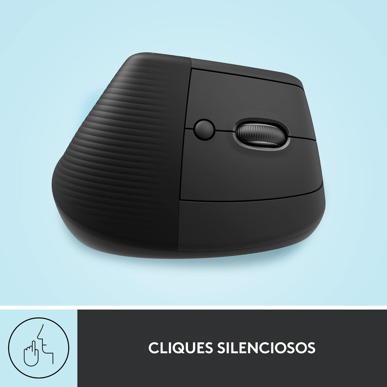 Mouse Sem Fio Logitech Lift Vertical com Design Ergonômico para Redução de Tensão Muscular, Cliques Silenciosos, Conexão Bluetooth ou USB Logi Bolt, Compatível com Windows/macOS/iPadOS - Grafite - Imagem 7