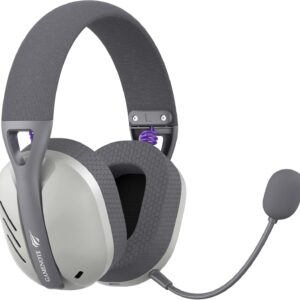 Havit Fone de Ouvido Headset Gamer Fuxi-H3 Gray, Com Fio e Sem Fio, Wireless 2,4GHz, Bluetooth, Cabo USB-C, Cabo 3,5mm. Surround, Baixa Latência, Quad-Mode